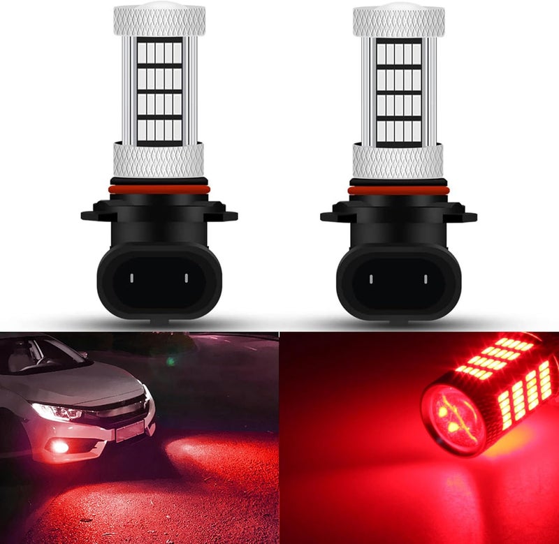 GLOFE High Power 92smd LED Bulbs Red 9005 9006 9145 9140 H10 Super Bright Fog Light or Daytime Running Driving Lights (DRL Lamps) Replacement for Cars,Trucks, SUVs, Vans - Image 1